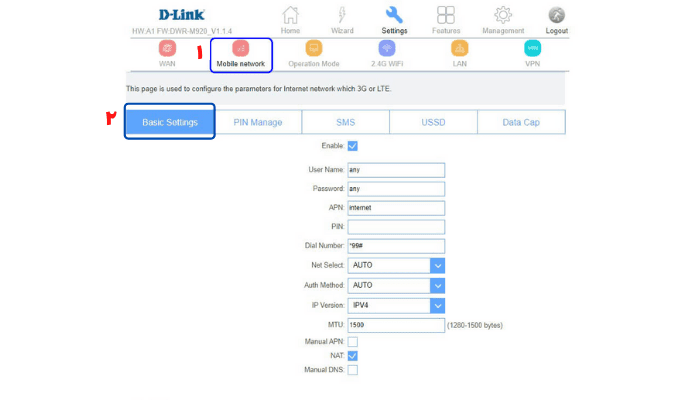 نصب مودم دی لینک DWR-M920